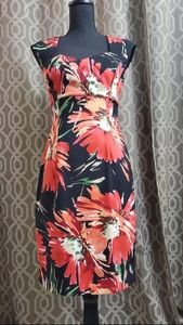 NWOT Connected Size 6 Coral/ Pink Floral Dress